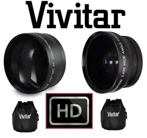 Hi-Definition Pro Wide Angle & 2.2x Telephoto Lens Set For Nikon 1 J5 AW1 - Picture 1 of 14