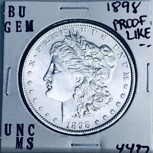 1898 BU GEM MORGAN SILVER DOLLAR UNC MS+++ U.S. MINT RARE COIN 4497 - Picture 1 of 3