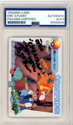 PSA Signed Eric Stuart Ash #100 Carddass Pocket Monsters Anime Collection 1998 - Image 1 of 2