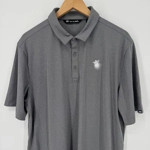 Polo da golf Travis Mathew uomo XL grigia logo pallina da golf manica corta - Foto 1 di 3