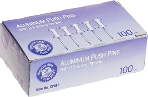 GEM CPAL5 Aluminum Head Push Pins, Aluminum, Silver, 5/8 Inch, Silver - Imagen 1 de 4