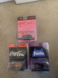M2 Machines Lot Of 3 Cars Coca Cola Sprite Fanta Mustang 69 Datsun Bluebird - Picture 1 of 4