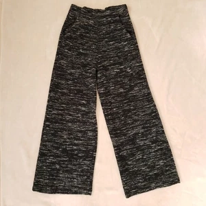 Banana Republic schwarz weiß Pull-On strukturiert meliert Strick weites Bein Hose Damen S - Bild 1 von 6