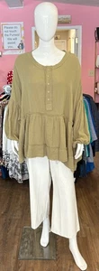Blusa verde oliva Peach Love talla: L - Imagen 1 de 3