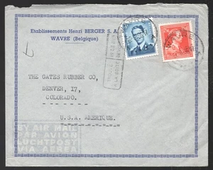 1956 Belgium Wavre Found in box after collection Cachet Cover to USA - Picture 1 of 1