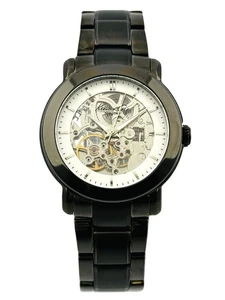 Kenneth Cole KC4778 Ladies Skeleton Automatic Black Stainless Bracelet Watch NEW - Picture 1 of 10