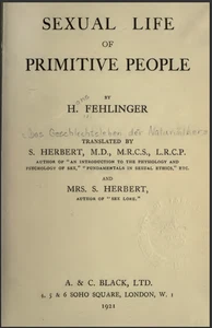 Sexual Life In Primitive People (1921) - Picture 1 of 14