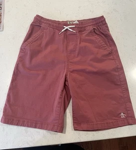 Boys Size 10 Penguin Shorts w/ Drawstring & Elastic Waist Salmon Color Used - Picture 1 of 5