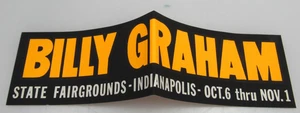 1959 Billy Graham Kreuzzüge Autoaufkleber Indianapolis Indiana Vintage - Bild 1 von 9