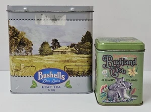 Bushells Tea Silver Limited Edition Tin & Australian Bushland Tea Tin *Empty* - Picture 1 of 19