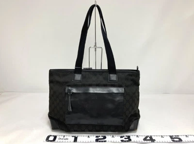 Bolso de Mano GUCCI GG de Lona Negro Plata Bolsillo Bolsos de Diseñador Foto 1 de 4