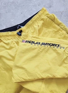 Vintage Ralph Lauren Polo Sport Men’s XL Pants Yellow Windbreaker Snow Ski Y2K - Picture 1 of 13