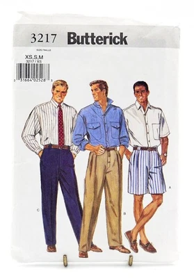 Pattern Mens Shirt Shorts and Pants Loose Fit Size XS-M Butterick 3217 - Image 1 of 2