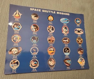 NASA SPACE SHUTTLE MISSIOS -- 1981 -1986 -- EMBLEMS AND MISSION FACTS SUMMARY - Picture 1 of 2