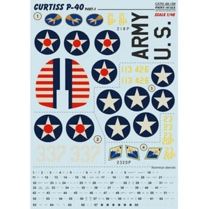 Print Scale 48-168 Waterslide Decal for airplane 1:48 Curtiss P-40 C, CU. Teil 1 - Bild 1 von 3