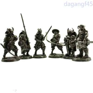 Copper Japanese Shogunate Samurai Soldier Figurines Miniatures Desktop Ornament - Picture 1 of 14