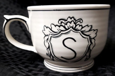 Anthropologie Molly Hatch Monogram Mug S Coffee Tea Blue Polka Dot Initial Cup