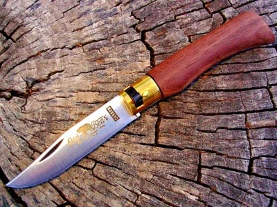 Antonini knives Italy Old Bear 19 medium ring lock knife Walnut & Carbon steel - Image 1 of 4