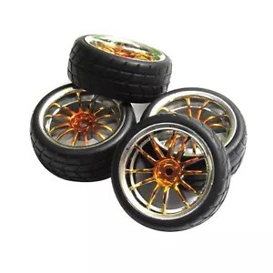 4PCS Soft Rubber Tire Tyre Wheel For 1/10 HSP HPI Traxxas On-Road RC Racing Car - Picture 1 of 6
