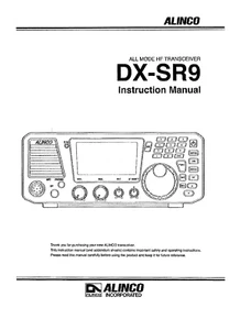 Alinco DX-SR9 Transceiver Instruction Manual 101 Pages Operating Guide - Picture 1 of 5