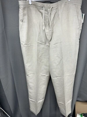 Pantalones de hombre CUBAVERA beige caqui LINO + cordón 3XB x 32 3XB/32 - Nuevos Foto 1 de 4