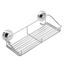 2X(Stainless Steel Kitchen Bathroom Shower Shelf Storage Suction Basket Cad A3G2
