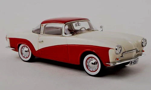 wonderful modelcar VW ROMETSCH LAWRENCE COUPE 1957 - red and white -  scale 1/43 - Image 1 of 1