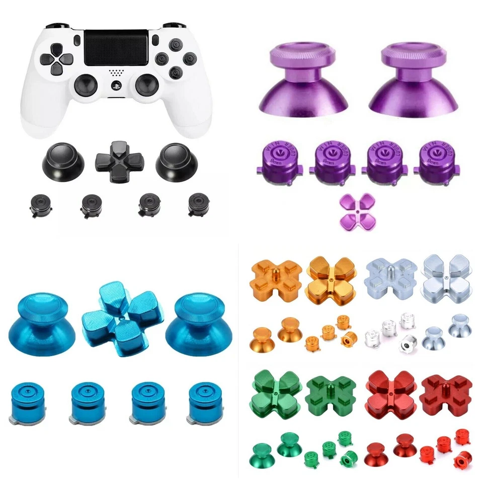 Alu Bullet Buttons für PS4 Controller Thumbsticks Tasten Knöpfe Modding Set  - Bild 1 von 4