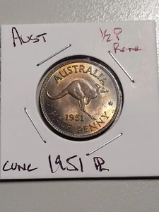 Aust 1951 PL Half Penny Brilliant - Picture 1 of 3
