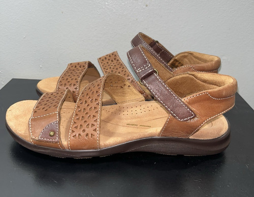 Clarks Kitly Way Sandalo Donna Pelle Marrone Tg 6 5 Regolabile Cuscino Contorno