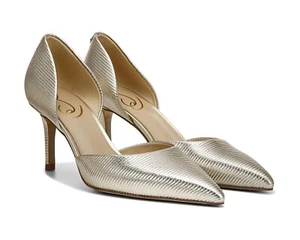 Sam Edleman VIV Metallic Gold spitz zulaufende Doorsay Style Heels Größe 9 - Bild 1 von 5