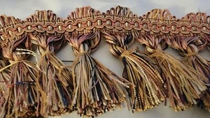 BLACK GOLD PINK LUSH TASSEL TRIM BY THE YARD - Picture 1 of 3