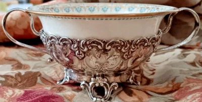 Antiguo portavasos Gorham Strasbourg Sterling Bouillon 2,5 OZ, forro especial CAC Foto 1 de 4