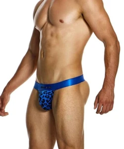 MODUS VIVENDI Leopard Thong Regular Fit T-String Velvet Touch Blue 15411 - Picture 1 of 4