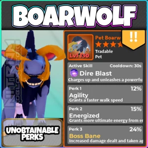 Roblox World Zero - BENEFICIOS INALCANZABLES - BOARWOLF - AGI 12 · ENERG 15 · BOSS 24 - Imagen 1 de 1