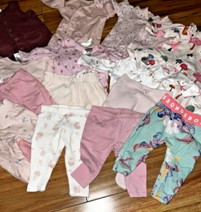 Bulk Lot of Baby Girls Pink Clothes , 1 piece , Bodysuits, Tops, Pants Size 000- - Picture 1 of 7
