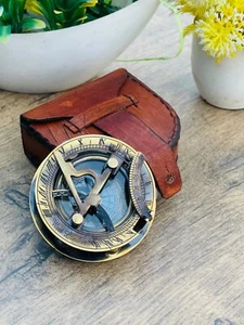 Sundial Compass Vintage Brass Antique Nautical compass Anniversary Gift - Picture 1 of 7