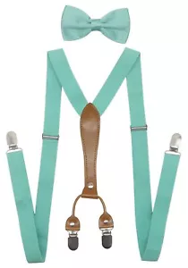 Men's Suspenders Bowtie Set Elastic Y Shape Women's Suspenders Bowtie For Wed... - Picture 1 of 6