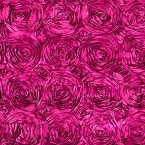 Tela satinada roseta fucshia - vendida por yarda rosas flores florales decoración satinada - Imagen 1 de 1