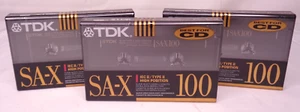(3) Cinta de casete en blanco TDK SA-X 100 NUEVO tipo II posición alta mejor para CD 1991 - Imagen 1 de 4