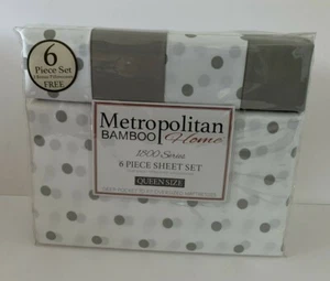 Juego de sábanas Queen seis piezas 1800 bolsillo profundo plata blanco - Imagen 1 de 9