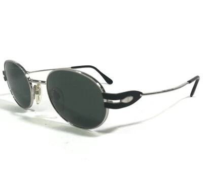 Vintage Vogue Sunglasses VO32225-S 424 Black Silver Round Frames w Green Lenses - Image 1 of 4