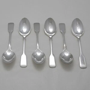 OLD ENGLISH FIDDLE Design SHEFFIELD Silver Service Cutlery Six Dessert Spoons - Picture 1 of 2