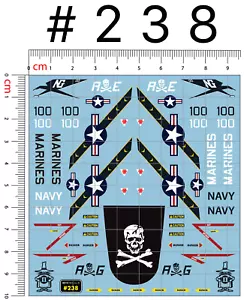 Air Force Water Slide Decal White Toner 1/24 - 1/28 RC Model Dicast #238 - Picture 1 of 3