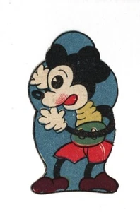 1940 Mickey Mouse Japanese Menko Trading Card Baseball Disney Die Cut - Bild 1 von 2