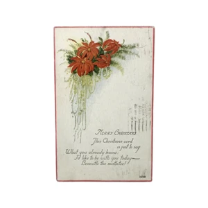 Postal de Navidad Poinsettia P01A: ¡RARA! 1 ¢ Franklin - Publicado Allentown PA 1924 - Imagen 1 de 2