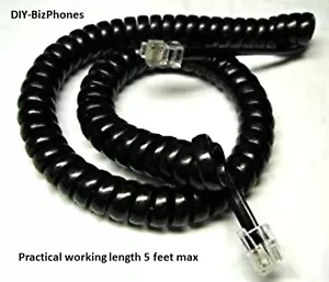Vodavi Starplus Phone Handset Cord SP616 61610 61612 Receiver Curly Black 9Ft - Picture 1 of 2