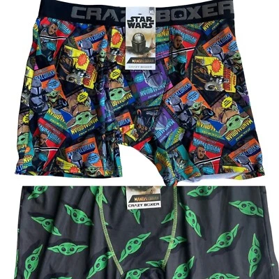 Crazy Boxer Star Wars Size XL 2 Pair Boxer Briefs  Mandalorian Baby Yoda NWT - Image 1 of 4