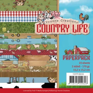 PAPER PAD COUNTRY LIFE BACKGROUNDS 23 SHEETS 15CM X 15CM FOR CARDS/CRAFTS - Picture 1 of 1