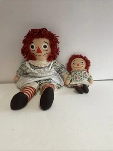 VINTAGE Knickerbocker Raggedy Ann Lot of 2 16 In And 6 In. - Picture 1 of 6